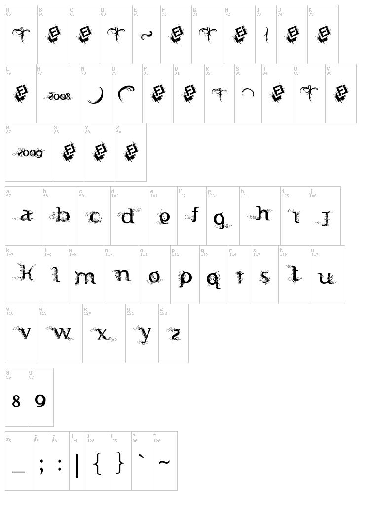 FTF Indonesiana Serif Hijauwana font map